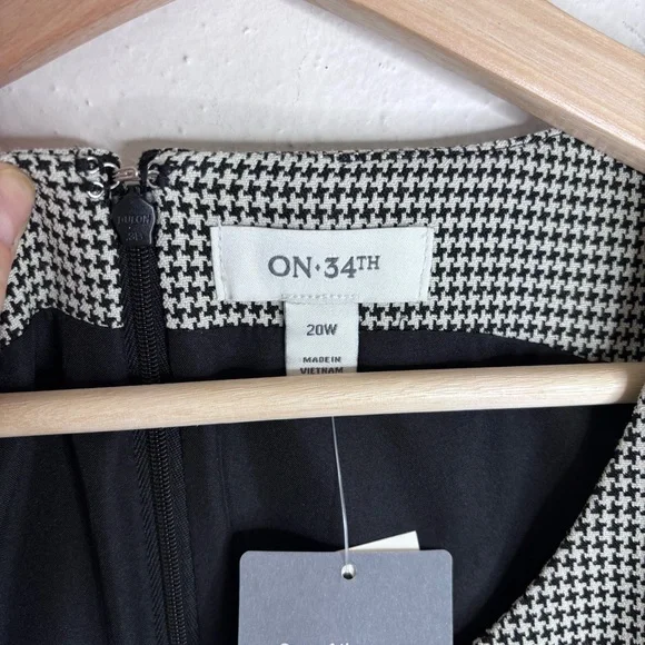 ON 34th Houndstooth Double Weave Sheath Dress Size 20 NWT - Picture 6 of 15